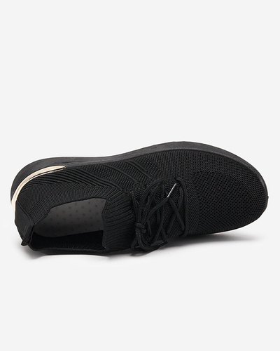 Sneakers Dama Mistrale Negri cu Toc Plat