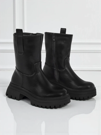 Wyższe botki damskie ze skóry ekologicznej Scarlet Mist