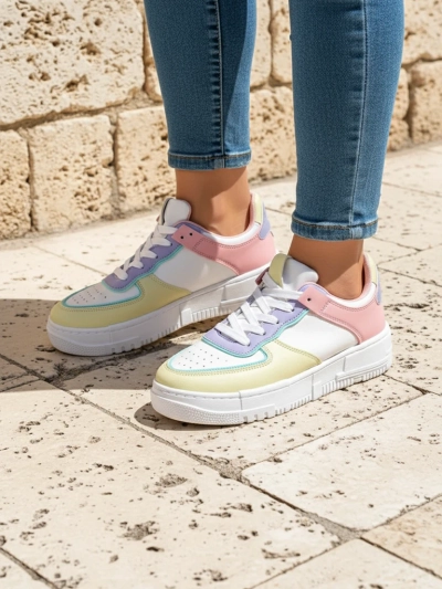 Sneakers damă Elektra Pastello - multicolorați piele ecologică primăvară