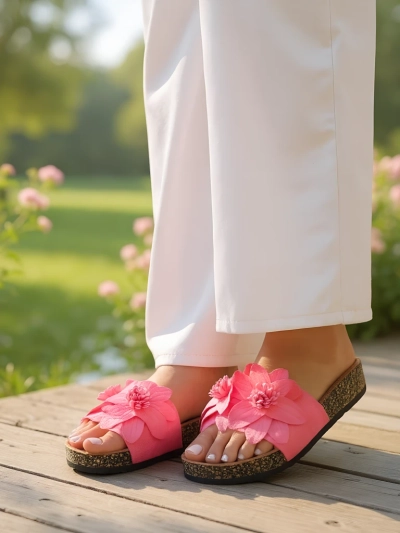 Sandale Royalfashion pentru femei cu flori Foules