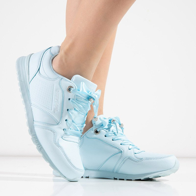 Încălțăminte sport de culoare albastru deschis pentru femei legată cu panglică Qavisa - Încălțăminte
