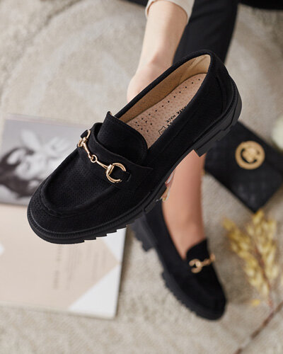 Royalfashion Mocasini de damă traforați cu lanț Imerila