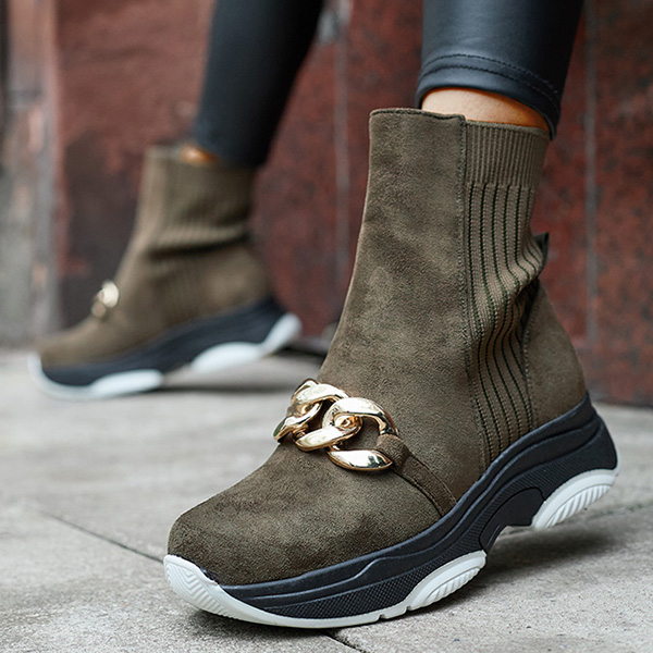 Cizme eco-suede izolate verzi de damă Cuzitta- Footwear