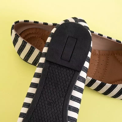 OUTLET Balerini dama bej și negru Neptun - Încălțăminte