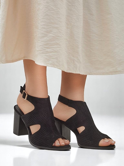 Royalfashion sandale decupate cu toc bloc pentru femei Abetle