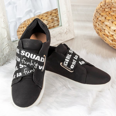 Ghete negre cu inscripție Virginia - Încălțăminte