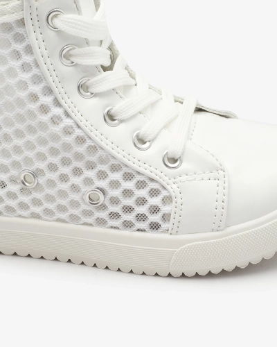 Adidași albi cu vârf înalt pentru fete Borris- Footwear