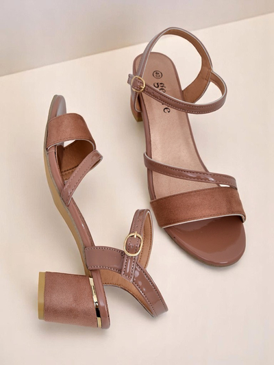 Royalfashion Sandal fanm patante talon ba Grace Gloss