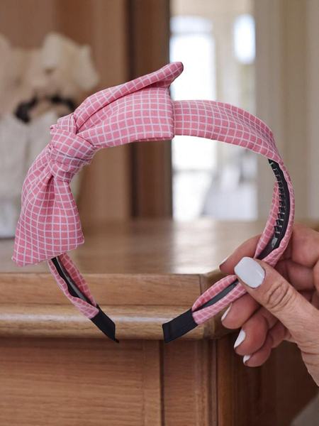 Royalfashion Bentiță de păr cu fundiță în carouri Gosia