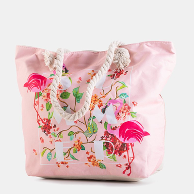 Geantă de plajă multicoloră cu flamingo - Genți de mână