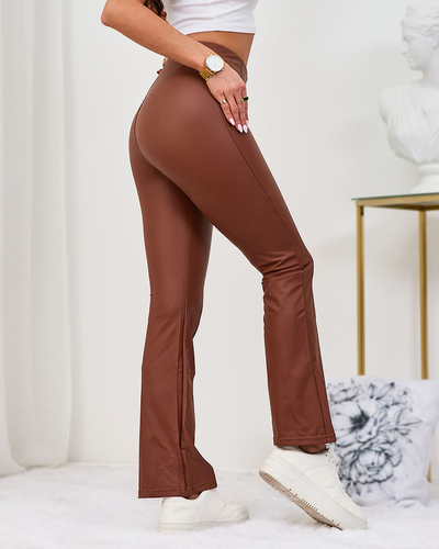 Royalfashion jambiere din piele ecologică a'la bells pentru femei maro