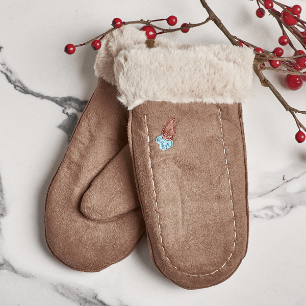 Mănuși pentru copii maro pe șir și cu mănuși - Mănuși