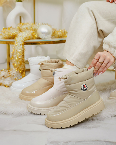 Royalfashion Cizme de zăpadă slip-on pentru femei de culoare maro deschis Ireda