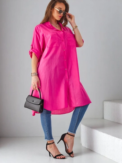 Royalfashion Cămașă lungă oversized din bumbac pentru femei