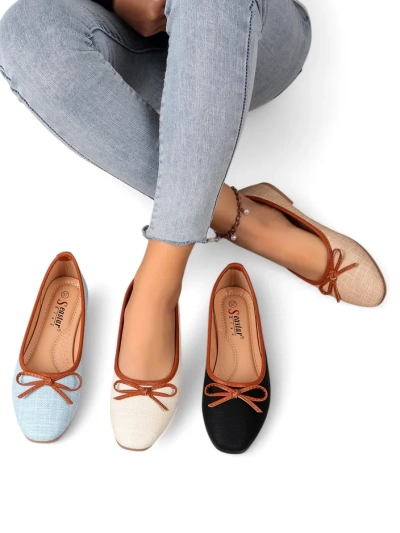 Pantofi balet pentru femei Royalfashion cu sclipici și o fundiță Aramie