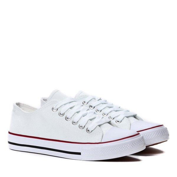 Białe, klasyczne trampki Kanako- Obuwie