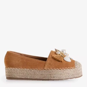 OUTLET Espadrile dama maro cu ornamente Ainura - Pantofi