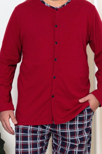 Royalfashion Pijamale Bărbați Din Bumbac Caro cu Mărime MARE