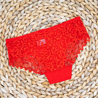 Chiloți de dantelă roșie pentru femei - Lenjerie intimă