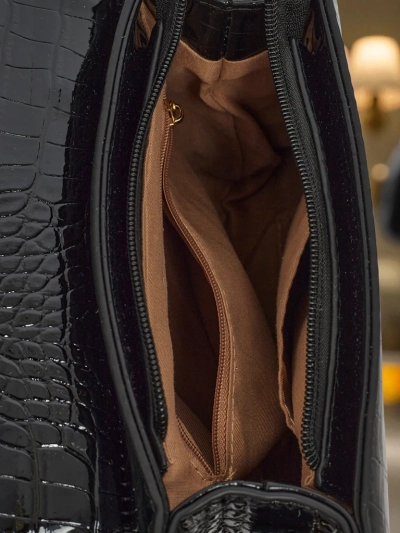 Geantă mică de damă lăcuită din piele ecologică Lunaya