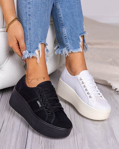 OUTLET Tenisi sport albi si ecru pe platforma Darru-Footwear