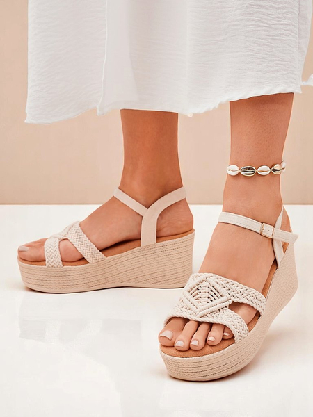 Royalfashion Sandale cu platformă pentru femei împletite Sunny Day