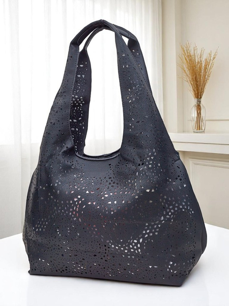 Royalfashion Geantă shopper mare pentru femei, model decupat Lira Lace