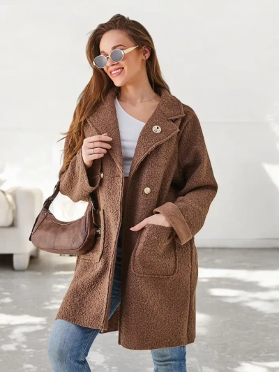 Royalfashion Palton pentru femei asemănător cu blana de oaie