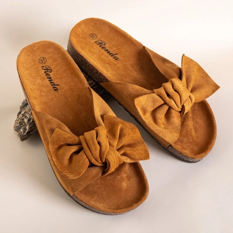 OUTLET Papuci de dama maro cu funda Alanzina - Încălțăminte