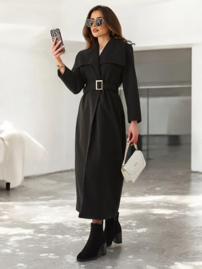 Royalfashion Palton maxi pentru femei cu cordon