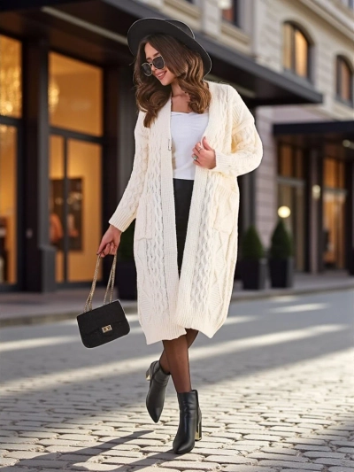 Royalfashion Pulover poncho pentru femei din tricot