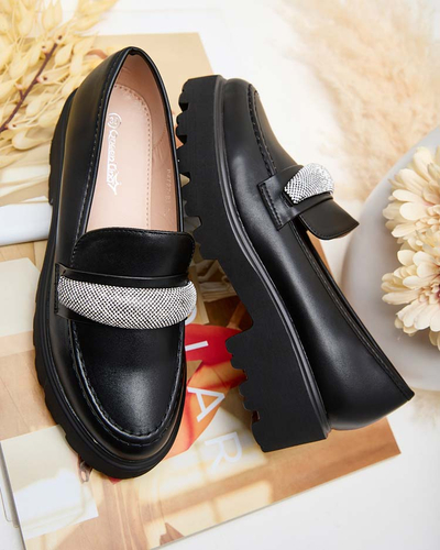 Royalfashion Mocasini de damă cu zirconii Emerne