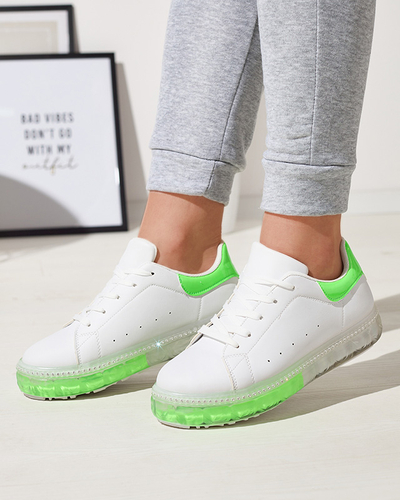 Adidași sport pentru femei de culoare alb-verde Roisels - Încălțăminte