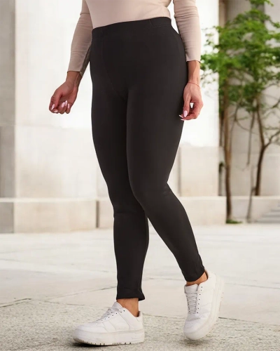 Jambiere de damă clasice negre cu izolație PLUS SIZE - Îmbrăcăminte