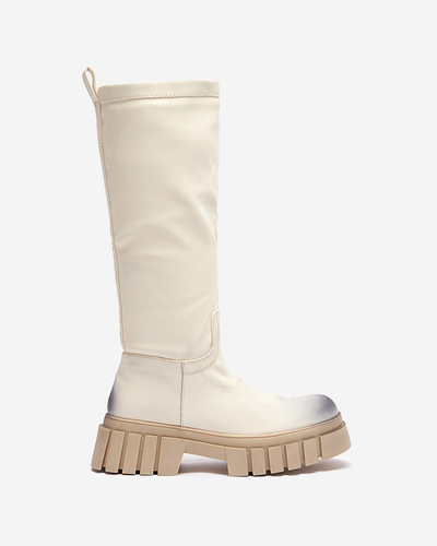 Cizme pentru femei Astaroth Mid-Calf Cream - Încălțăminte