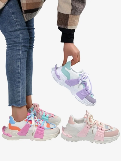 Royalfashion Sneakers de sport pentru femei cu inserții din cauciuc Bubble
