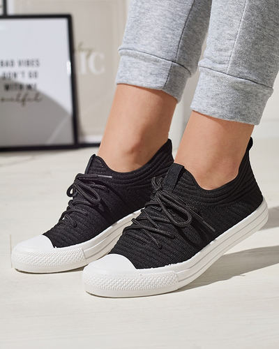 Royalfashion Negru adidași cu nervuri Manfer pentru femei