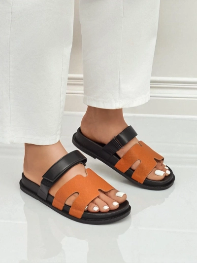 Royalfashion Sandale slip-on pentru femei din piele ecologică FlexiComfi