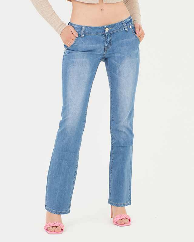 Blugi drepti de damă albaștri - Îmbrăcăminte