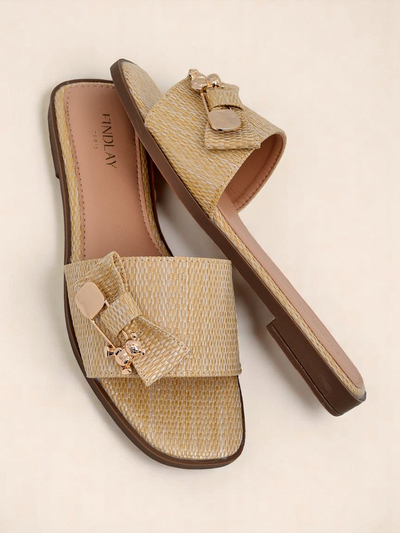 Royalfashion Papuci de paie pentru femei Sandale Aurelia