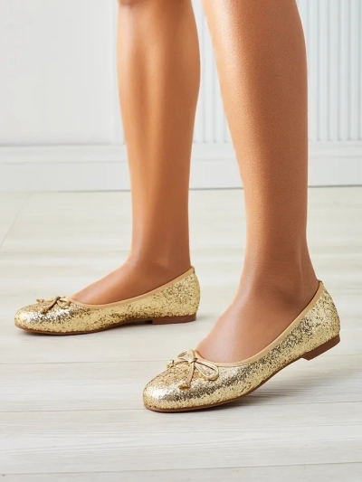 Pantofi balet pentru femei Royalfashion cu sclipici și o fundiță Aramie