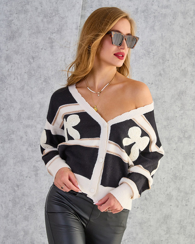 Royalfashion Pulover cu dungi pentru femei fără nasturi