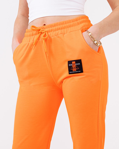 Pantaloni de trening dama portocaliu neon - Imbracaminte
