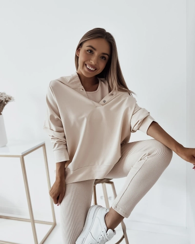 Royalfashion Set casual de damă din 3 piese Cream