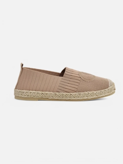 Espadrile de damă Callisto maro deschis, toc plat, piele ecologică
