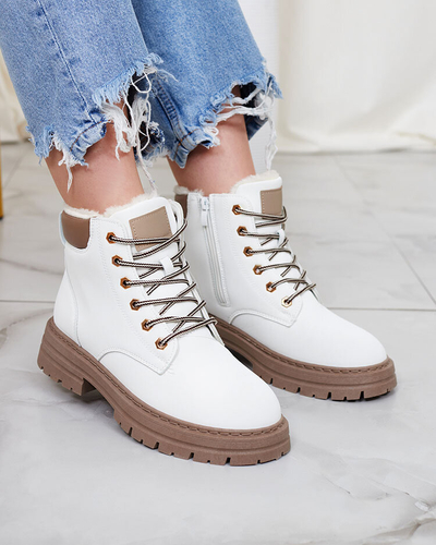 Royalfashion White cizme izolate pentru femei Radoras
