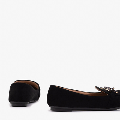 Mocasini negri de dama cu decor Olly - Incaltaminte