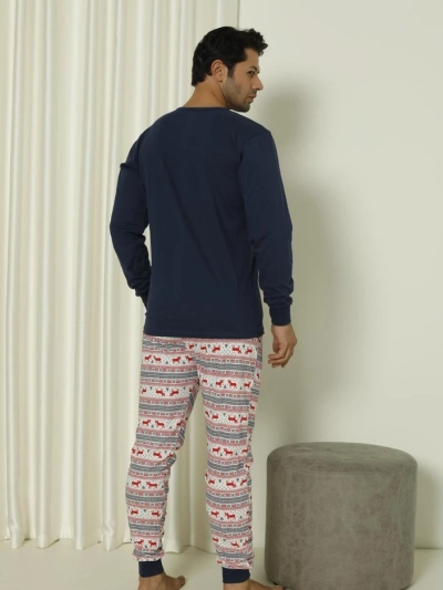 Royalfashion pijama de bărbați din bumbac 2 piese de Crăciun Crăciun fericit