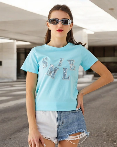 Bluza de bumbac Royalfashion pentru femei cu inscripția