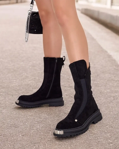 Royalfashion Cizme de damă din piele de căprioară ecologică Homni